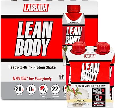Labrada nutrition lean body rtd whey protein shake, shake substitut de repas à