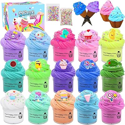 Ensemble de slime surprise phyto mermaid avec paillettes, 15 pièces