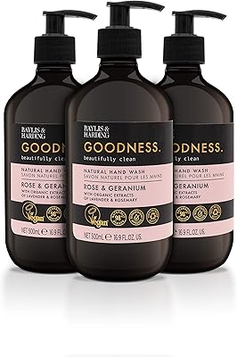 Lavage naturel pour les mains baylis & hardinge goodness rose & géranium, 500