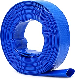 Tuyau d'aspiration plat 10 m x 25 mm de diamètre, tuyau plat bleu