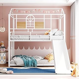 Lit superposé mirax avec structure en métal pour enfant, ne nécessite pas