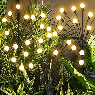 Lampes solaires de jardin, paquet de 2 nouvelles lampes solaires oscillantes améliorées, balancement