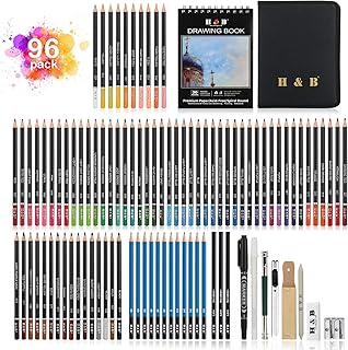Crayons de couleur 72 couleurs ensemble de 96 crayons dessin i-ocean pour livres