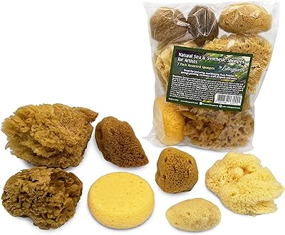 Éponge de mer naturelle et synthétique pack économique de 7 pièces assorties