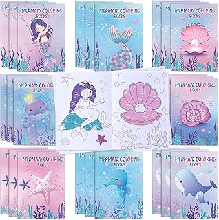 24 pièces livres de coloriage de sirène pour enfants fête de sirène d'activités