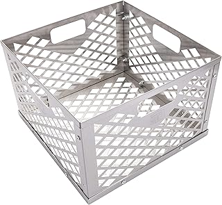 Panier de fumoir à charbon décalé en acier inoxydable oklahoma hickory 5279338p04, argent