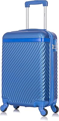 Sac de voyage léger en abs avec 4 roues silencieuses kh1065, bleu perle