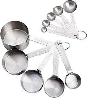 Ensemble de tasses et cuillères à mesurer babish en acier inoxydable, 10 pièces