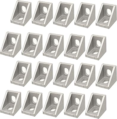Yvsptik 20 pièces 2020 profil d'extrusion d'aluminium à angle droit série trous