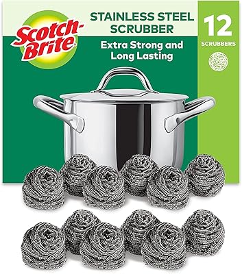 Épurateur en spirale métallique en acier inoxydable scotch-brite, parfait pour les poêles