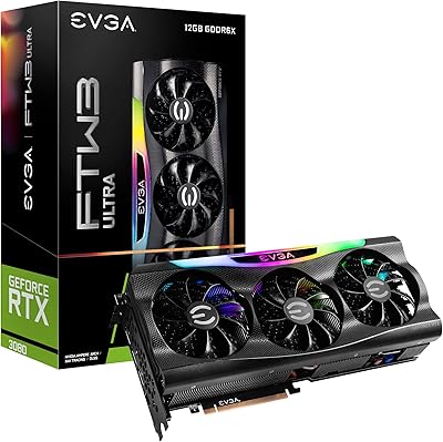Evga geforce rtx 3080 ftw3 ultra gaming, 12g-p5-4877-kl, 12 go gddr6x, icx3, led