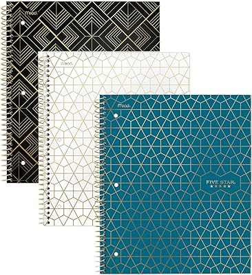 Cahier à spirale cinq étoiles 1 sujet règles universitaires 11" x