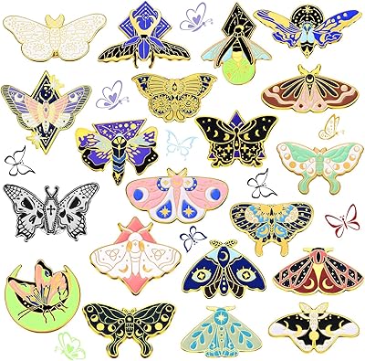 Ensemble de broches en émail papillon insecte, épingle de sûreté pour collier papillon