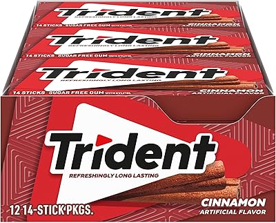 Gomme trident à la cannelle sans sucre - avec xylitol - 12 paquets