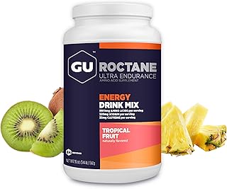 Mélange de boisson énergisante gu energy roctane ultra endurance, fruits tropicaux, pot