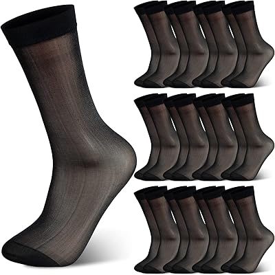 12 paires de chaussettes de mollet ultra fines, douces et respirantes pour hommes