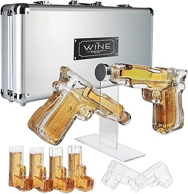 Ensemble pistolet à whisky carafe et verres livré avec un grand sac
