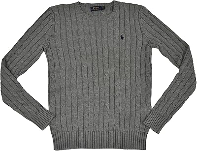 Pull col rond tricoté avec logo poney ralph lauren pour femme, violet, m