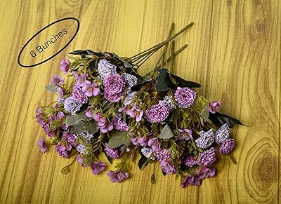 Yatai, lot de 6 bouquets d'œillets de luxe, fleurs artificielles pour la maison