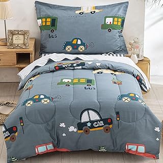 Parure de lit bébé réversible en coton doux pour garçons et filles, 4