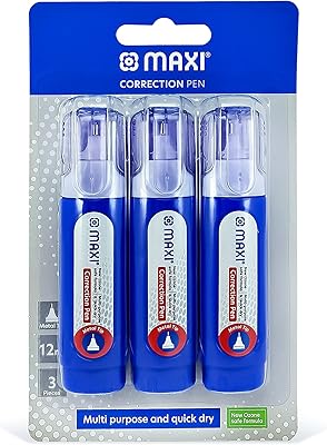 Stylo correcteur maxi avec pointe métallique 12 ml, 3 pièces sous blister