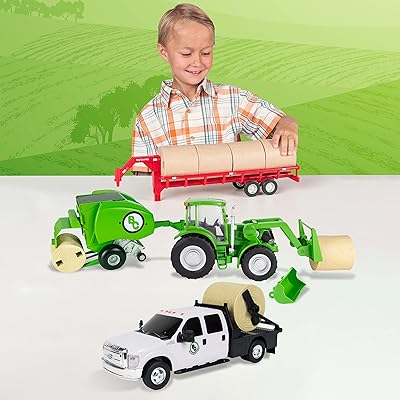 Ensemble de mise en balles de foin big country toys à l'échelle
