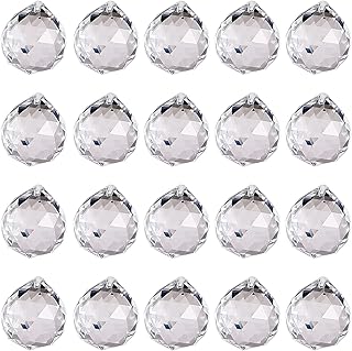 20 pièces prismes de boule de cristal clair attrape-soleil en feng shui