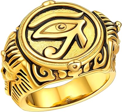 Bague œil d'horus égyptien, bague en acier inoxydable/plaqué or pour hommes et femmes, taille 7/8/9/10/11/12/13/14 personnalisée, acier inoxydable, sans pierres précieuses. Diaytar : Acheter moins cher n'a jamais été aussi facile