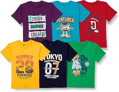T-shirt t2f pour garçon, bys-tsrt-01 (pack de 6)