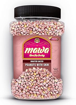 Cacahuètes grillées salées mawa avec peau 500g (pot en plastique)