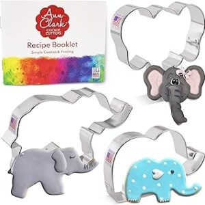 Ensemble d'emporte-pièces éléphant avec livret de recettes - 3 pièces - visage d'éléphant, éléphant et éléphant mignons - ann clark - acier fabriqué aux états-unis. Le meilleur du e-commerce discount réuni sur Diaytar