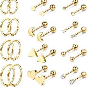 24pcs 316l acier chirurgical oreille cartilage petites boucles d'oreilles créoles arrière en spirale. Achetez en toute sérénité sur Diaytar