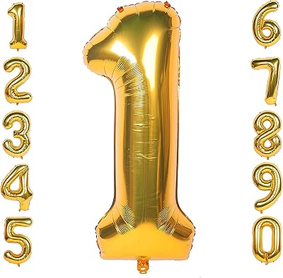 Ballons numérotés de 40 pouces, grands ballons à l'hélium dorés pour fête d'anniversaire