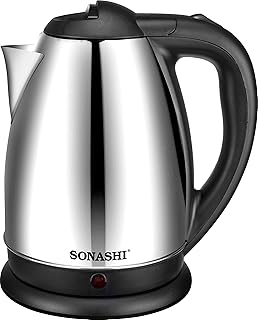 Bouilloire sans fil sonashi d'une capacité de 1,8 litre, en acier inoxydable