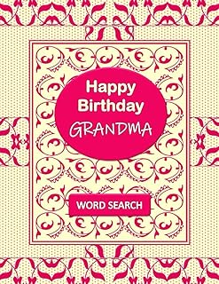 Joyeux anniversaire grand-mère livre de recherche de mots : 50 pour trouver