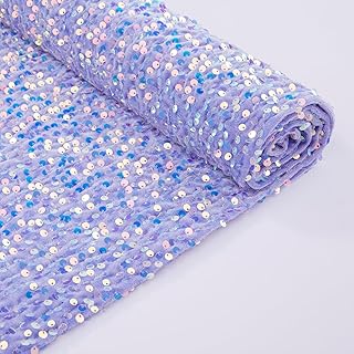 Tissu de velours à paillettes violettes de 2 mètres, tissu d'ameublement en velours