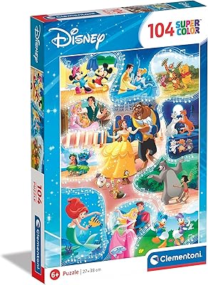 Clementoni disney dance time puzzle 104 pièces, multicolore, 27289