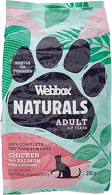 Nourriture naturelle pour chats webbox - poulet sec et saumon 2 kg