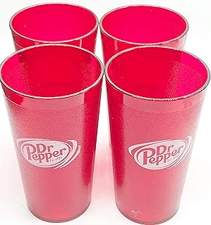 Ensemble de gobelets en plastique rouge avec logo dr. pepper de 4,4 à