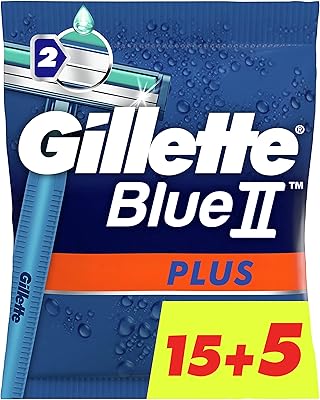 Rasoirs jetables gillette blue2 plus pour hommes, paquet de 15+5