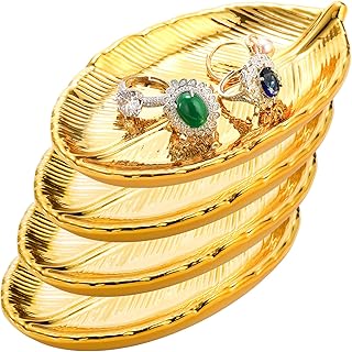 Oclean lot de 4 plateaux à feuilles d'or plateau bijoux en céramique. Commandez en toute confiance sur Diaytar, votre marketplace de confiance