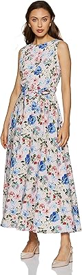 Robe décontractée en crêpe pour femme avec taille étroite et jupe large