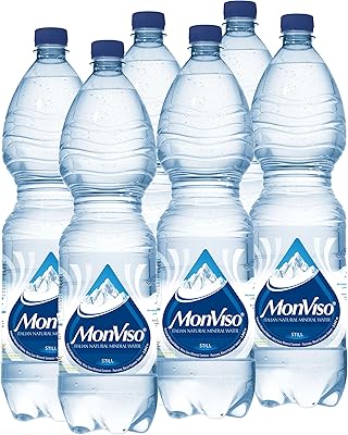 Ensemble de bouteilles d'eau minérale monviso 1,5 litre, lot de 6