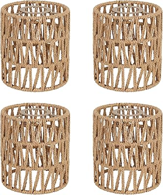 Ensemble de 4 abat-jour en rotin bohème pour lampes de table et lampadaires