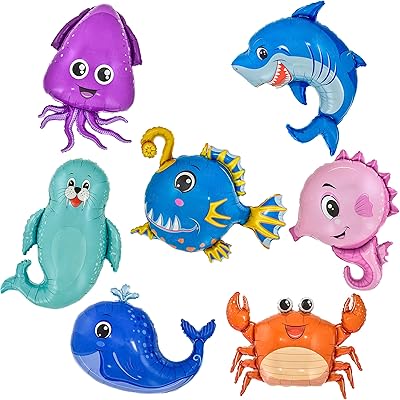 Ad-lumos 7 pièces ballons à hélium de dessin animé en forme d'animal géant de l'océan, cadeau de décoration de fête d'anniversaire pour les enfants. Shopping en ligne au Sénégal ? Pensez Diaytar !