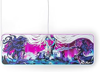 Tapis de souris de jeu steelseries qck prism - éclairage rvb double zone