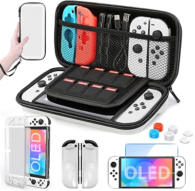 Étui de transport highstop nintendo switch oled kit d'accessoires 9 en 1 pour