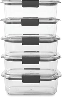 10 boîtes de conservation alimentaires rubbermaid brilliance avec couvercles pour le déjeuner la préparation