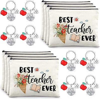 Coffret cadeau de remerciement pour enseignants 16 pièces, 8 trousses de maquillage et de maquillage pour enseignants et 8 porte-clés pour enseignants, cadeaux de remise de diplôme et de remerciement pour les enseignants, multi. Diaytar : Connectez-vous aux meilleures offres