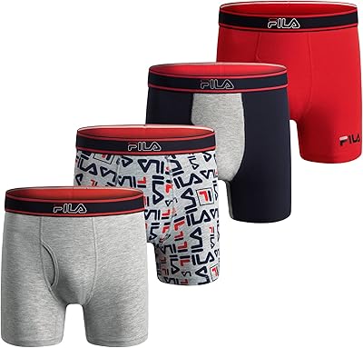 Fila slip 6" pour hommes avec braguette sur le devant, 95 % coton